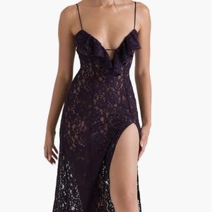 MALIA  NIGHT SHADE LACE MAXI DRESS Dark Mauve